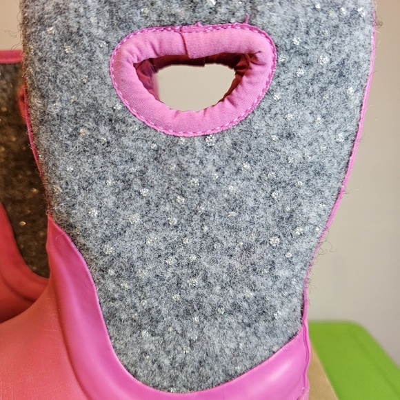 UGG Kex Sparkle Pink Rain/snow Boots Wool Lined-waterproof little girl's Sz J13 - Picture 3 of 9